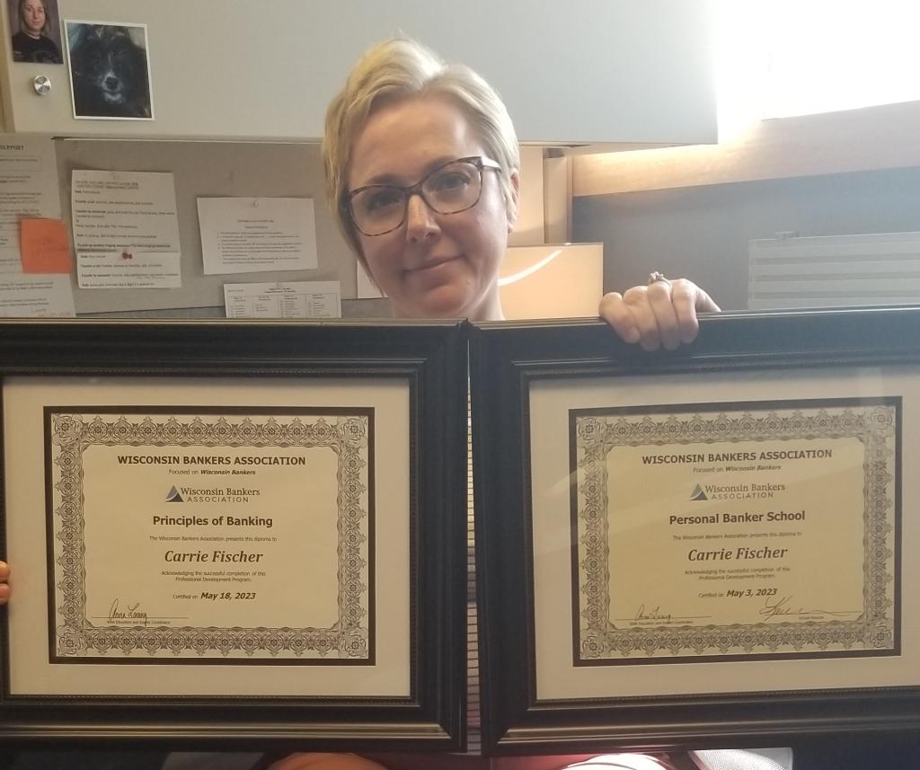 Congratulations Carrie on completing Principles of Banking &amp; Personal Banker School!